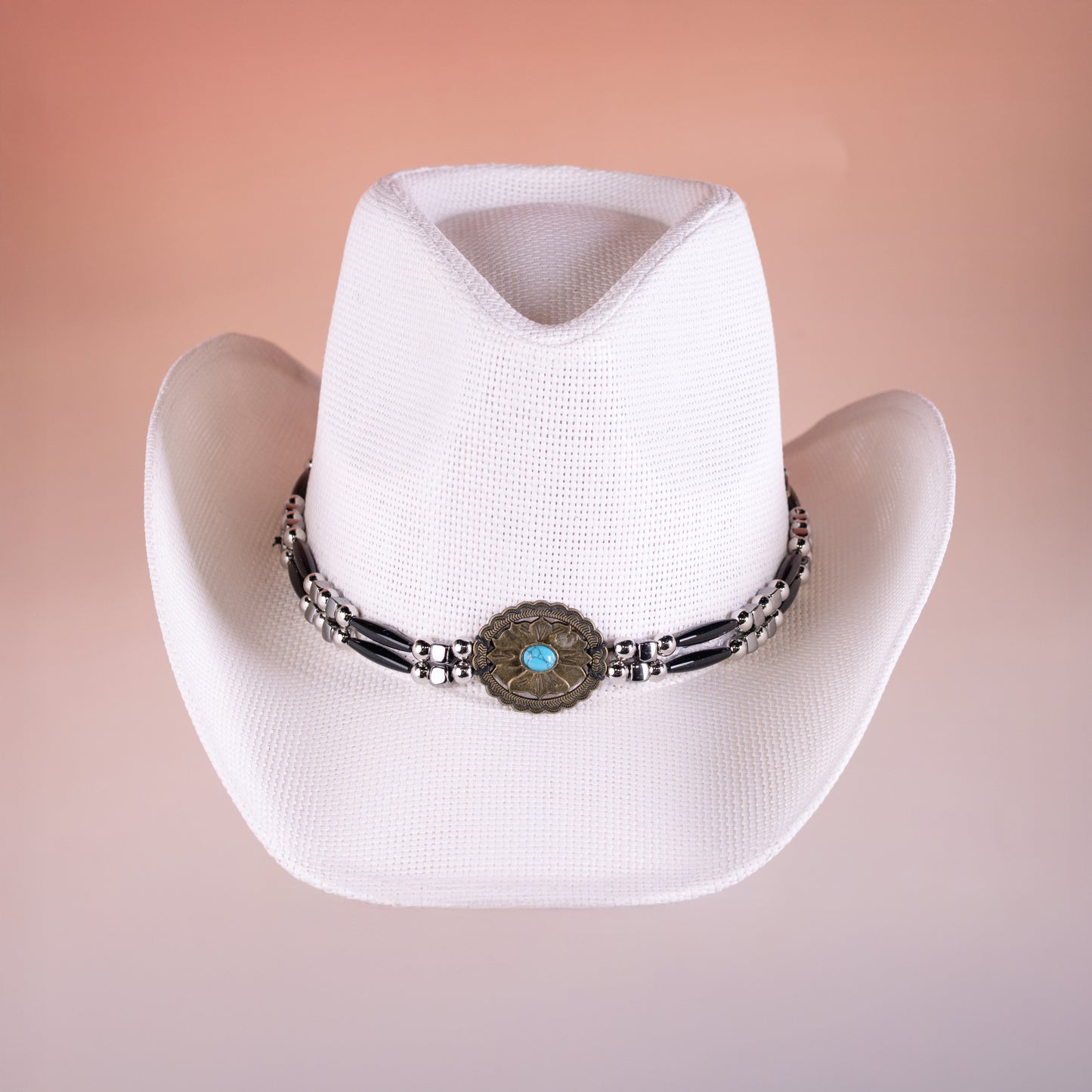 Sombrero con cinturon de piedras
