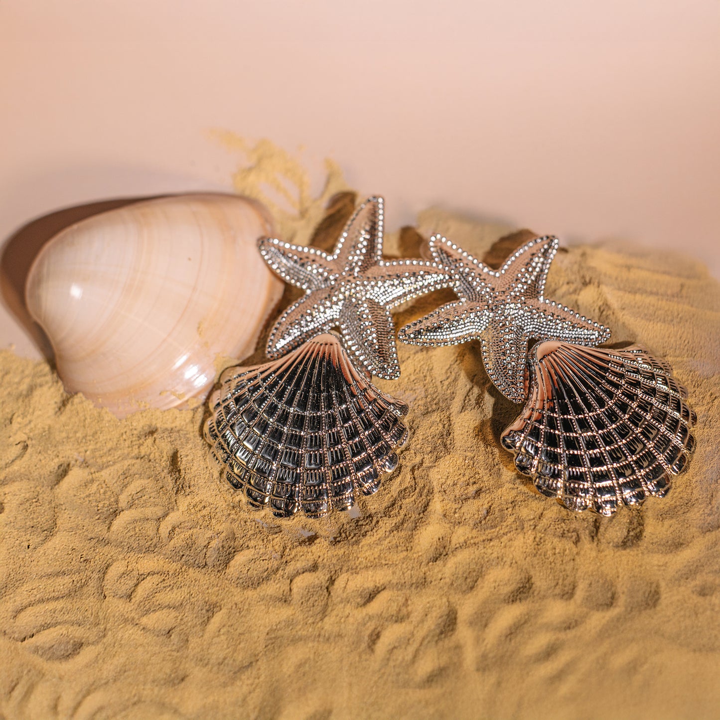Aretes estrella de mar y concha