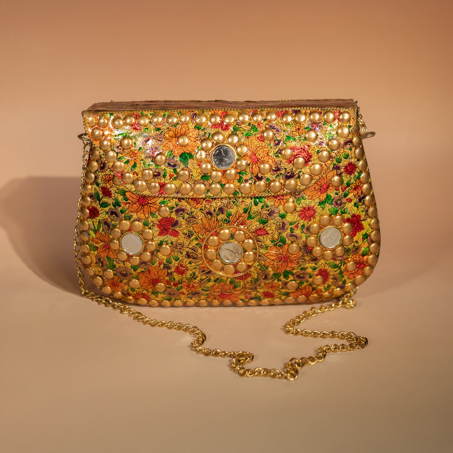 Bolso crossbody metálico