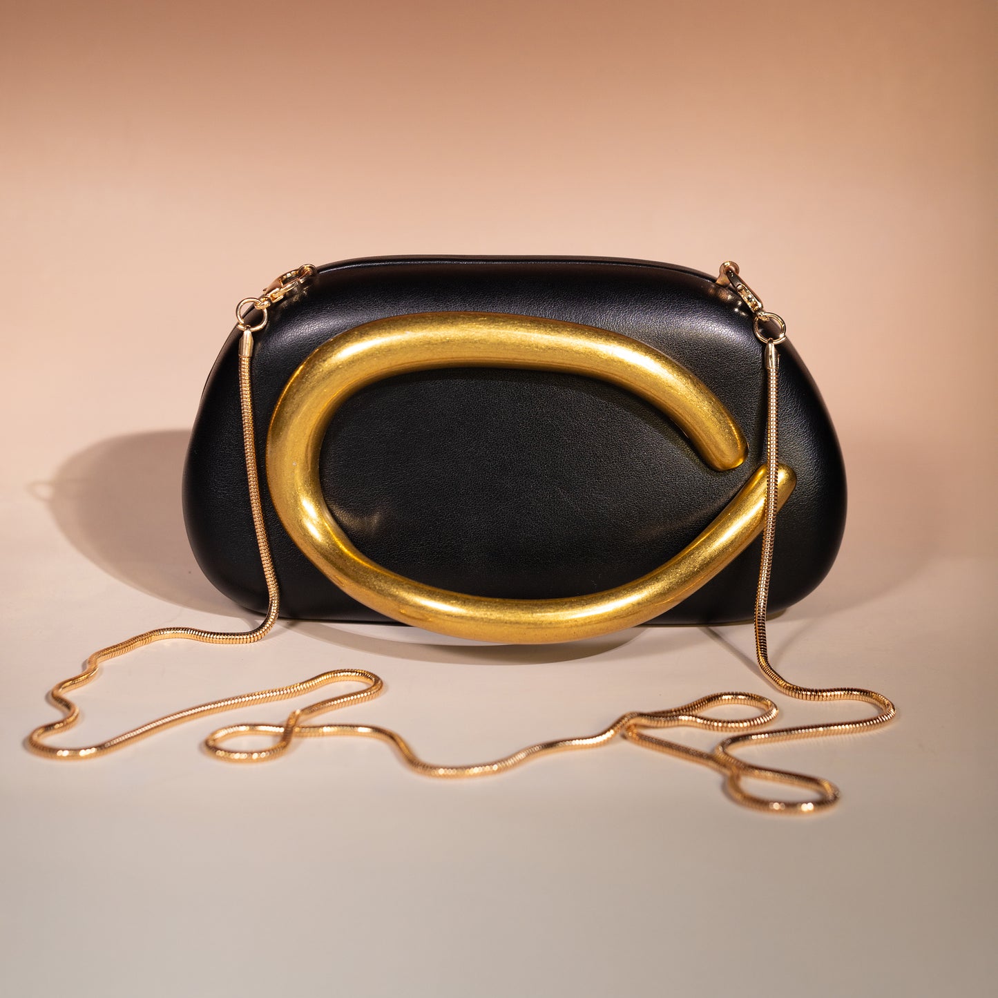 Bolso con cierre dorado