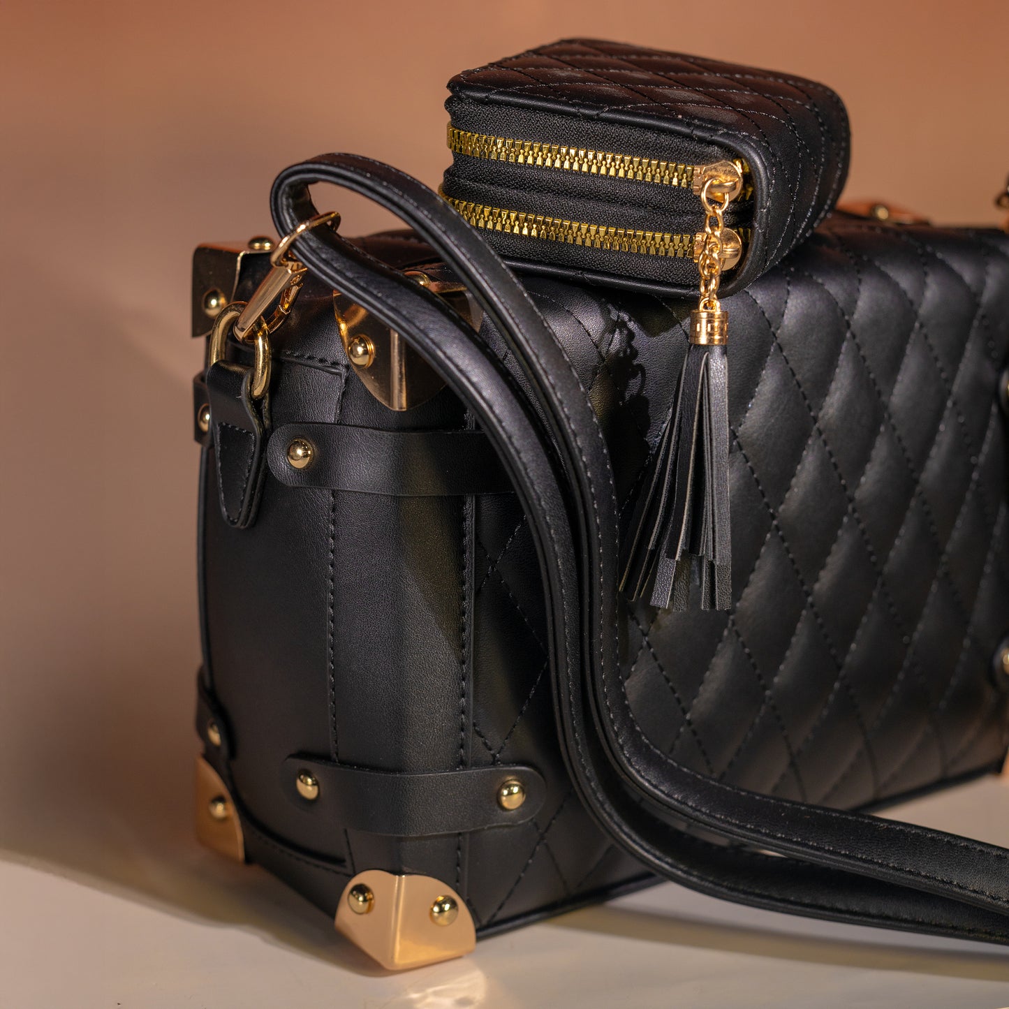 Bolso acolchonado con monedero