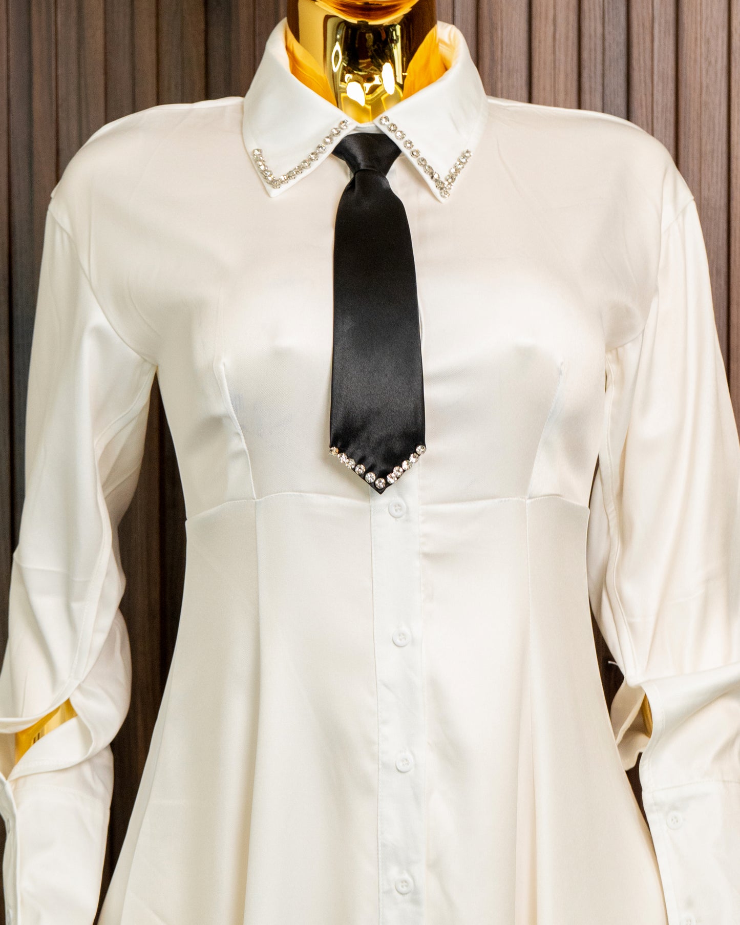 Vestido blanco corbata
