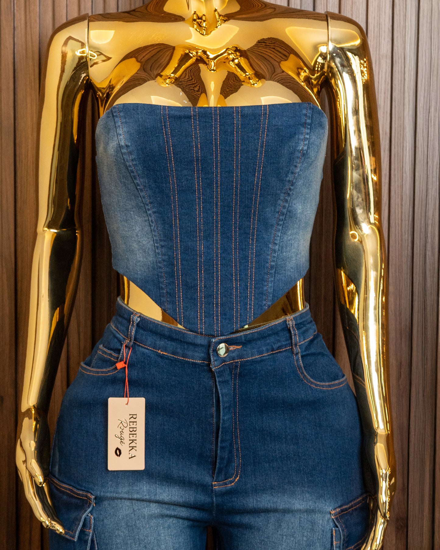Conjunto de mezclilla jeans y top