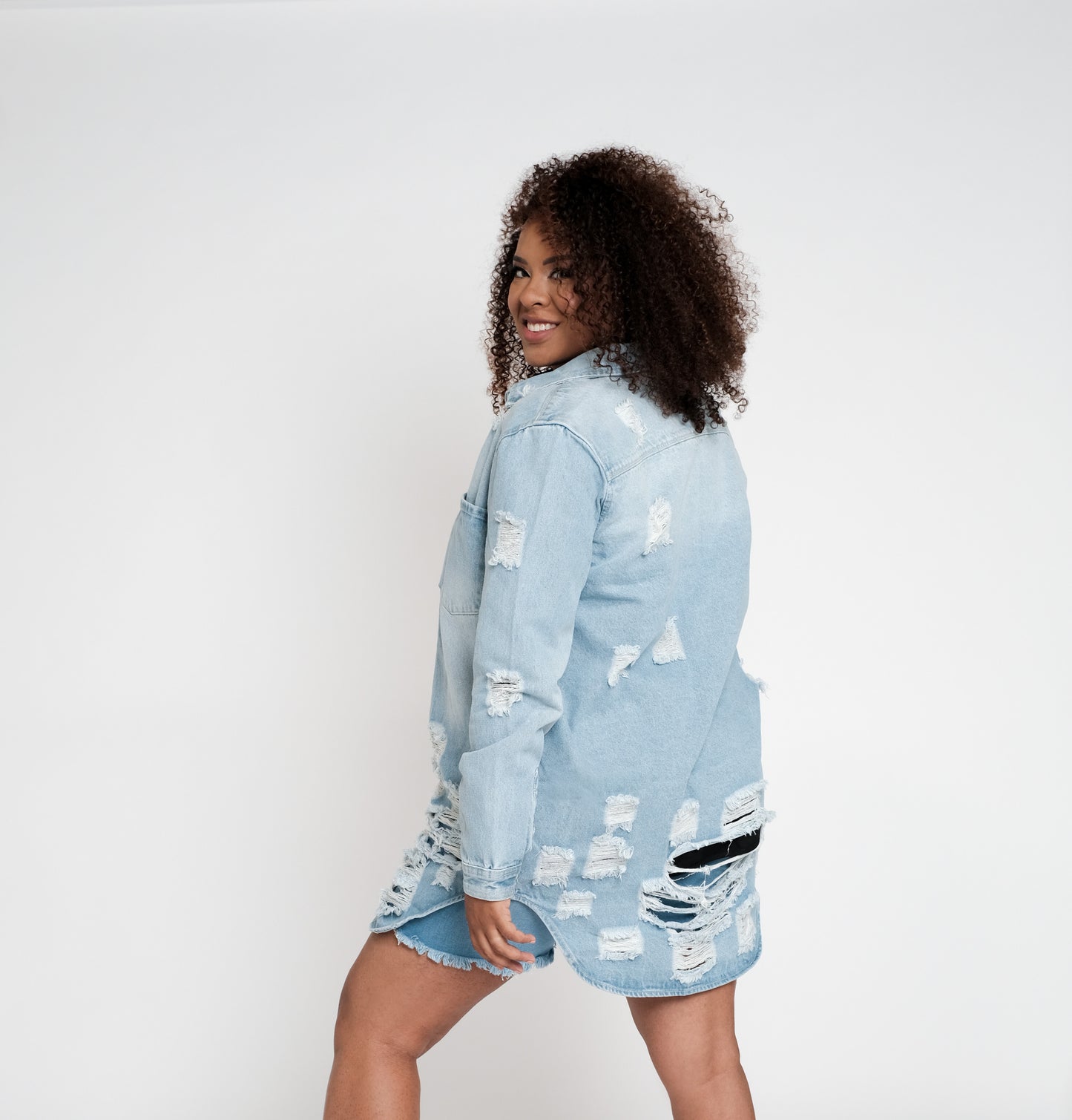 Chaqueta de mezcilla con detalles