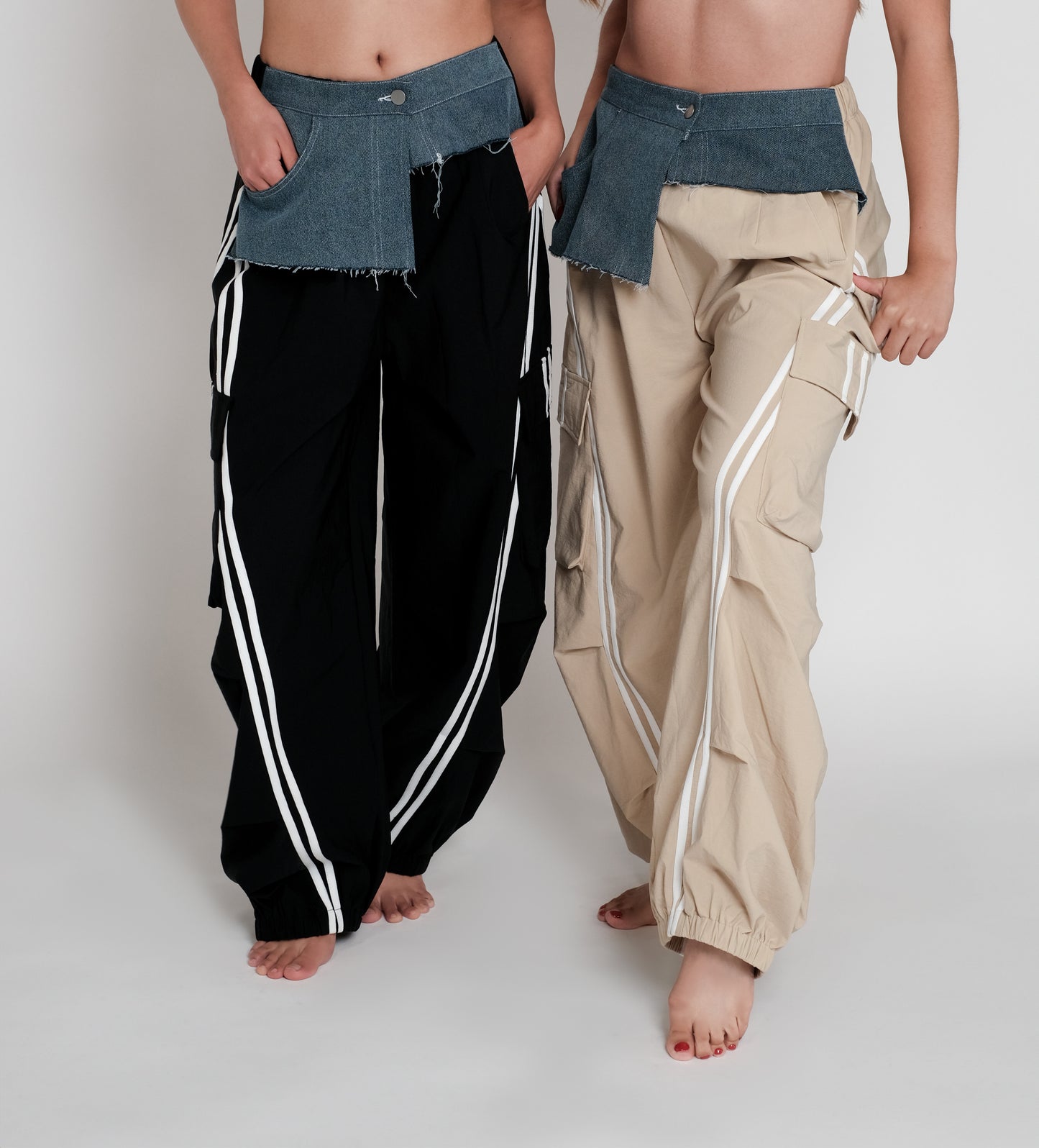 Pantalones cargo 2 rayas