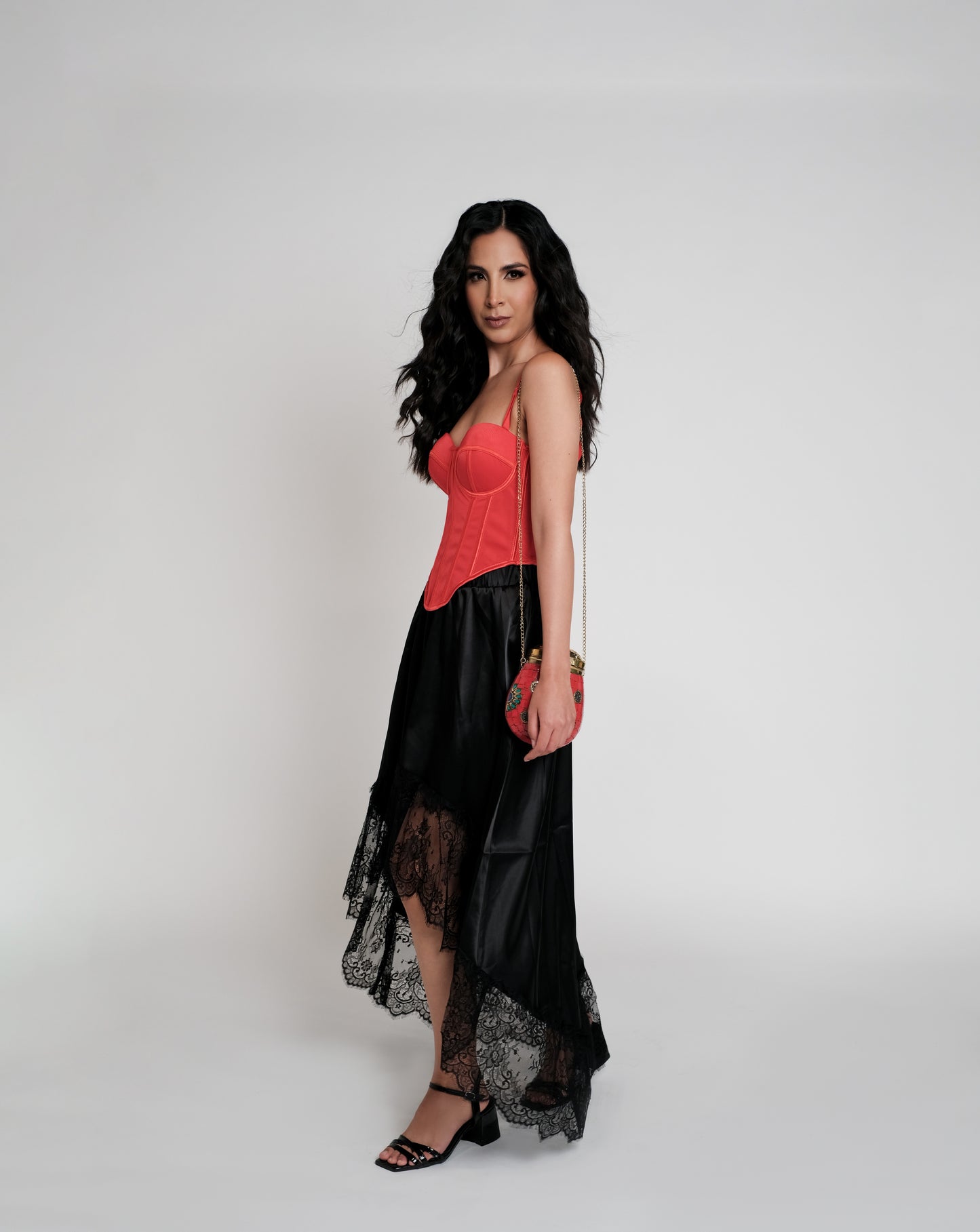 Top corset rojo