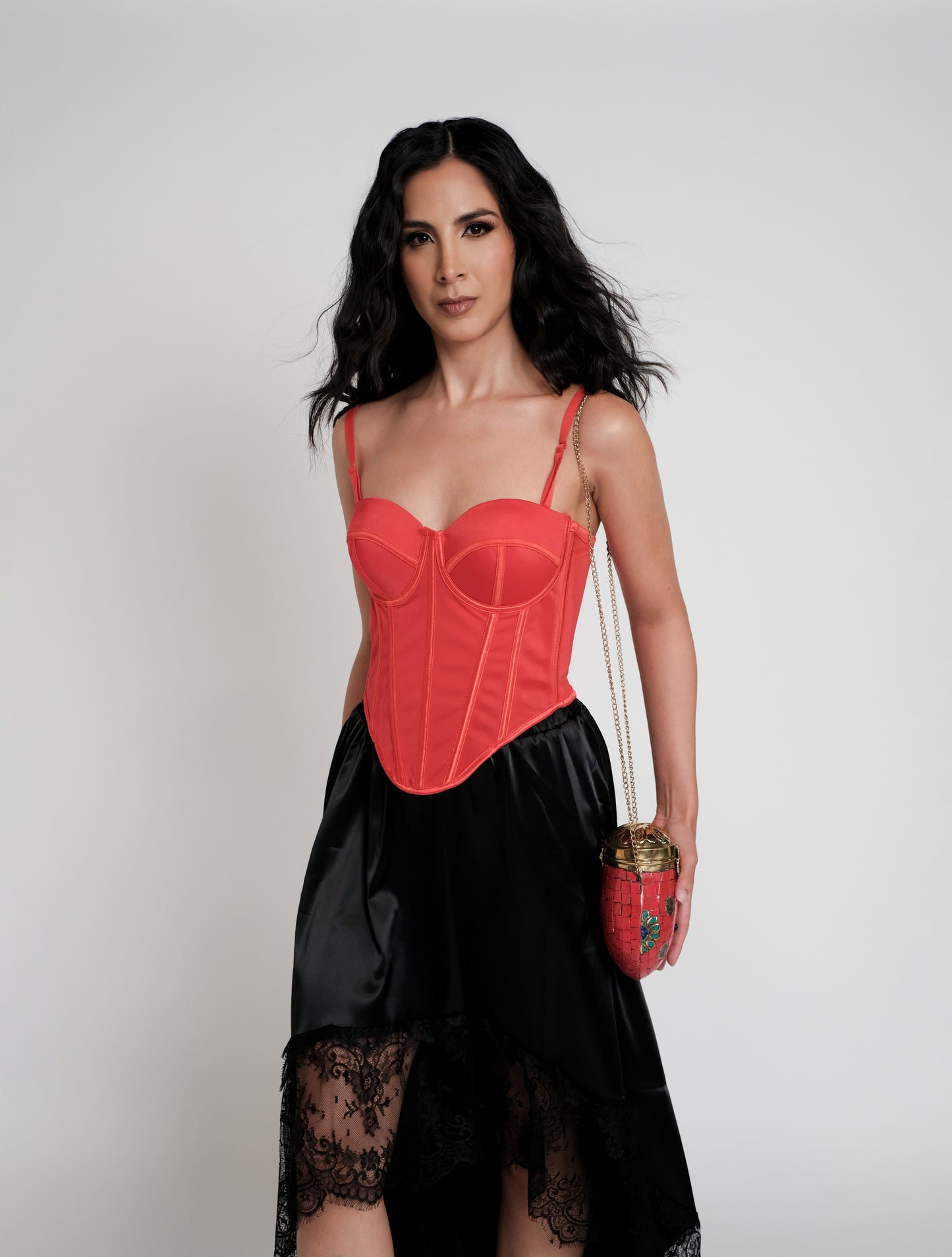 Top corset rojo