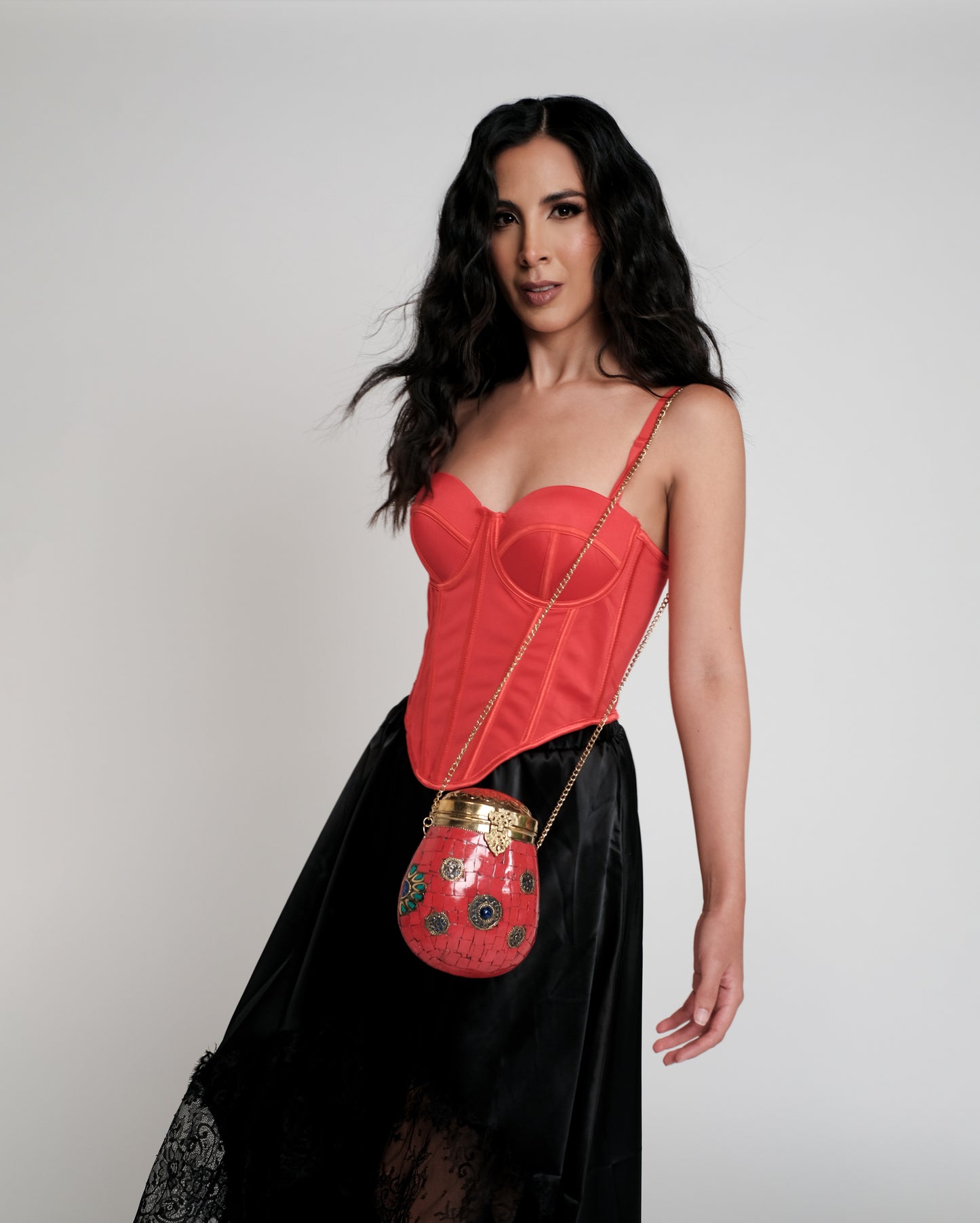 Top corset rojo