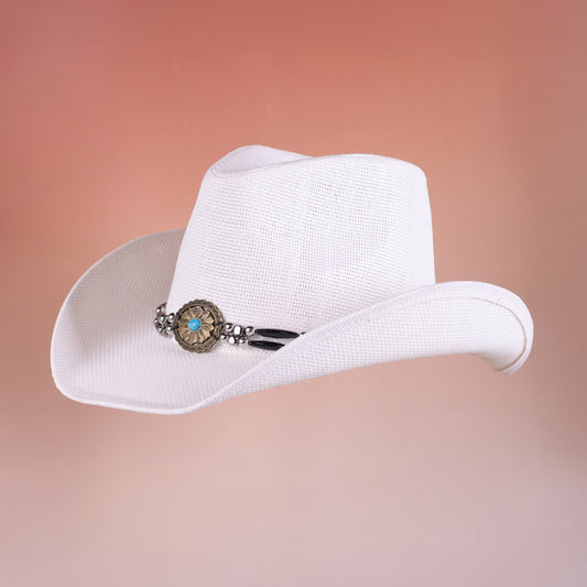 Sombrero con cinturon de piedras
