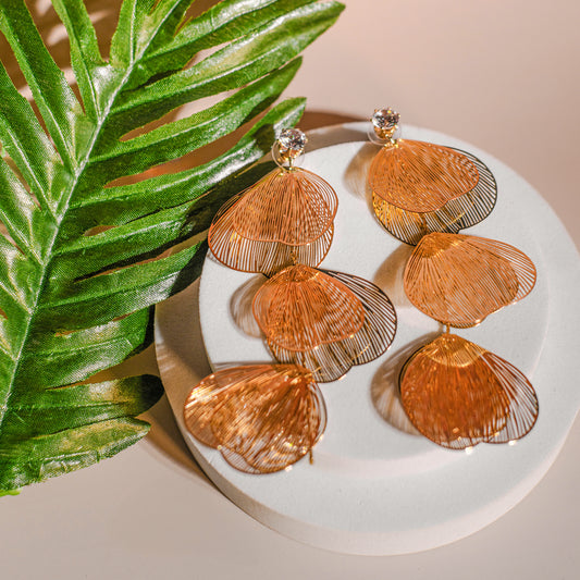 Aretes largos de hoja