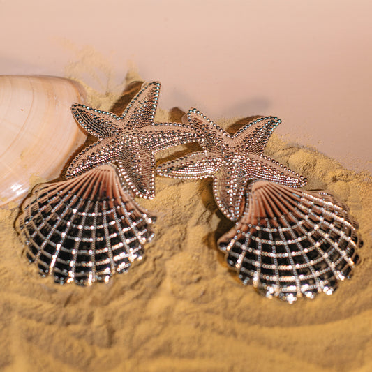 Aretes estrella de mar y concha