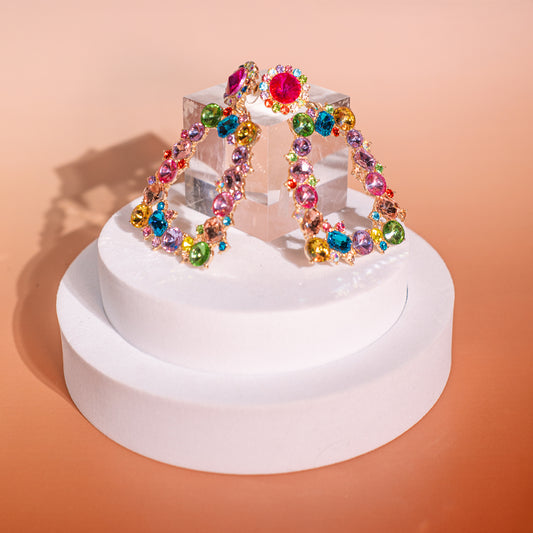 Aretes colgantes cuadrados de cristal