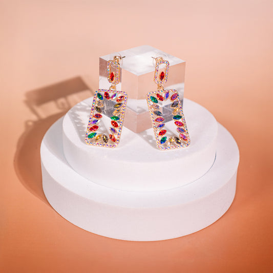 Aretes colgantes rectangulares