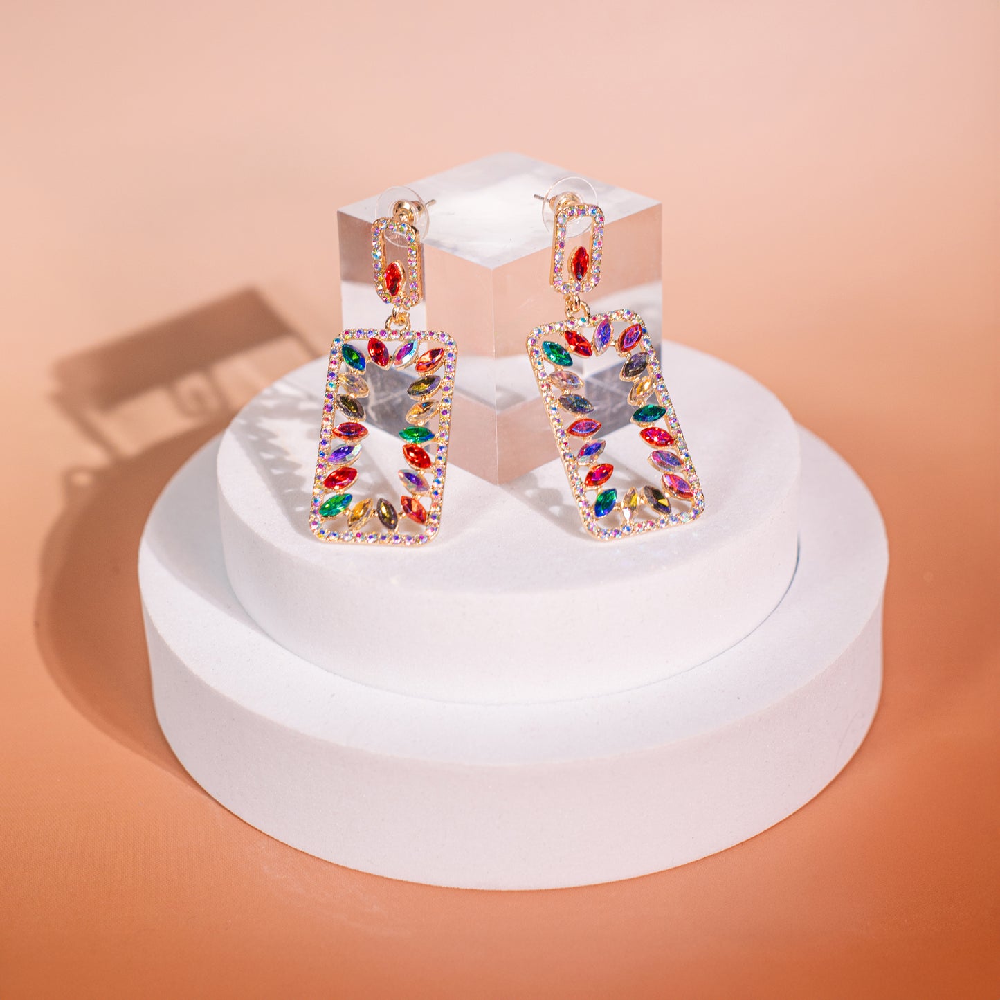 Aretes colgantes rectangulares