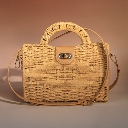 Bolso bandolero de paja