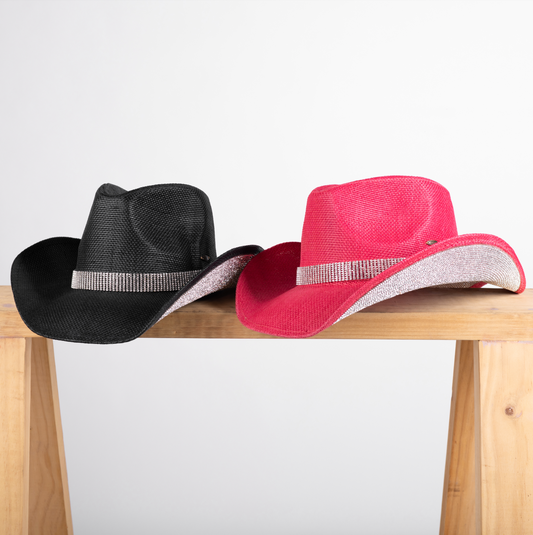 Sombrero con cinta de diamantes