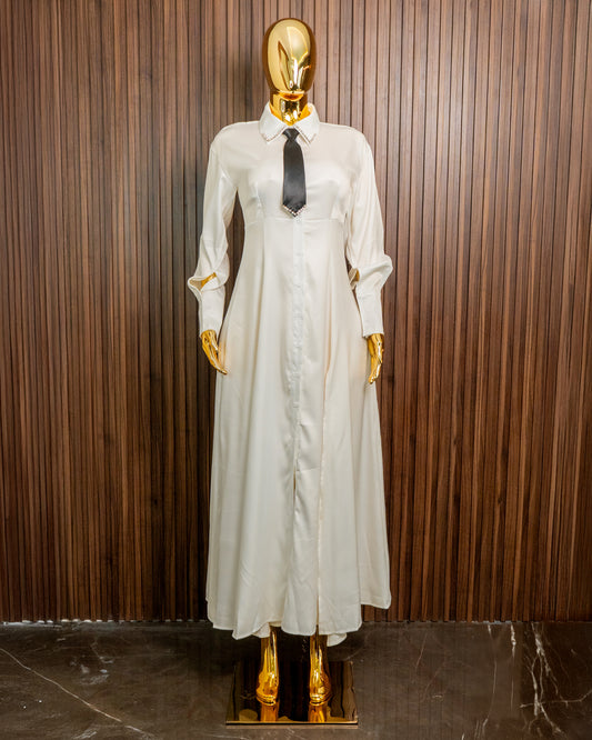 Vestido blanco corbata