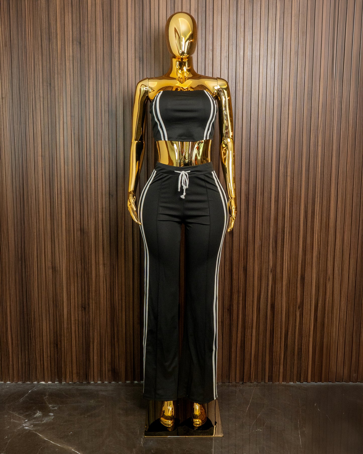 Conjunto top y pantalón de rayas