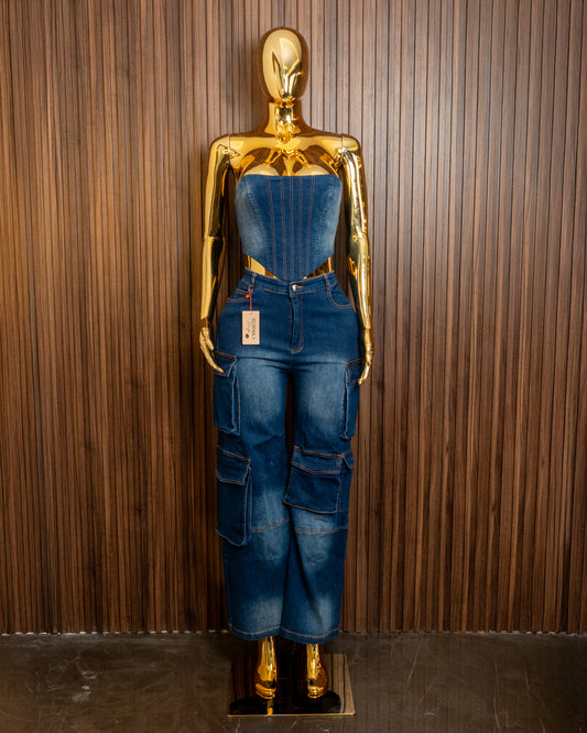 Conjunto de mezclilla jeans y top