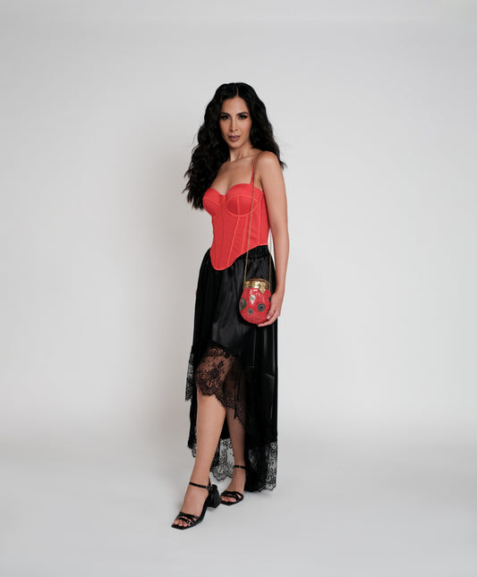 Top corset rojo